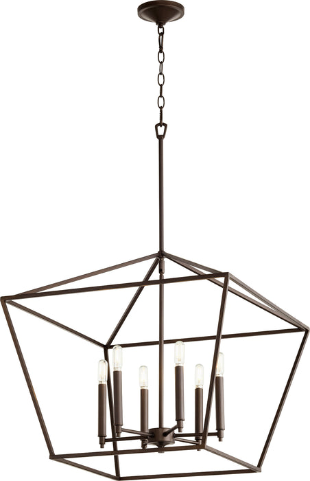 Quorum Home Quorum - 644-6-86 - Six Light Entry Pendant - Oiled Bronze