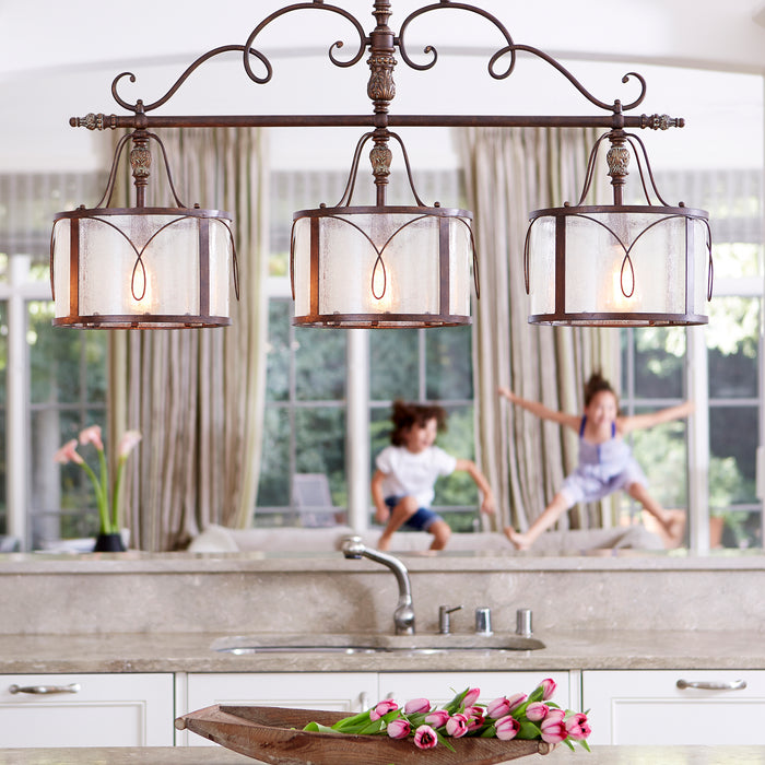 Quorum Home Quorum - 6506-3-39 - Three Light Island Pendant - Vintage Copper