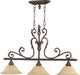 Quorum Home Quorum - 6557-3-44 - Three Light Island Pendant - Toasted Sienna With Mystic Silver