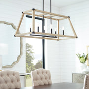 Quorum Home Quorum - 6589-6-69 - Six Light Entry Pendant - Textured Black w/ Driftwood finish