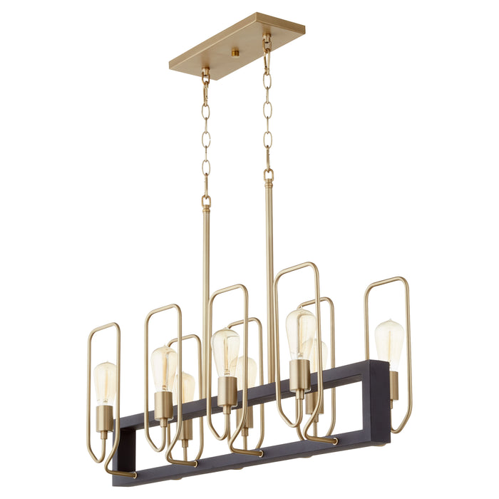 Quorum Home Quorum - 66-8-6980 - Eight Light Chandelier - Textured Black w/ Aged Brass