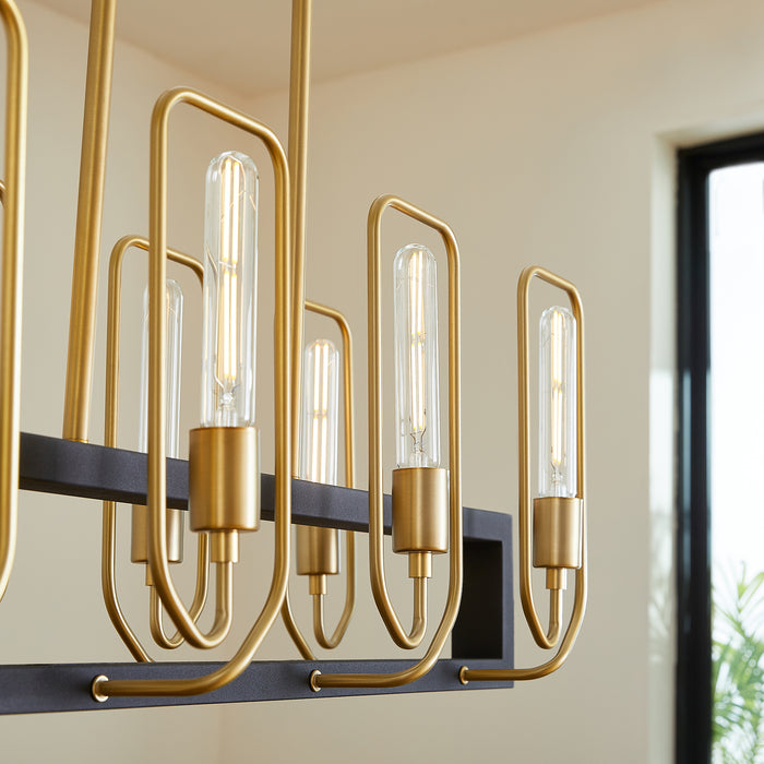 Quorum Home Quorum - 66-8-6980 - Eight Light Chandelier - Textured Black w/ Aged Brass