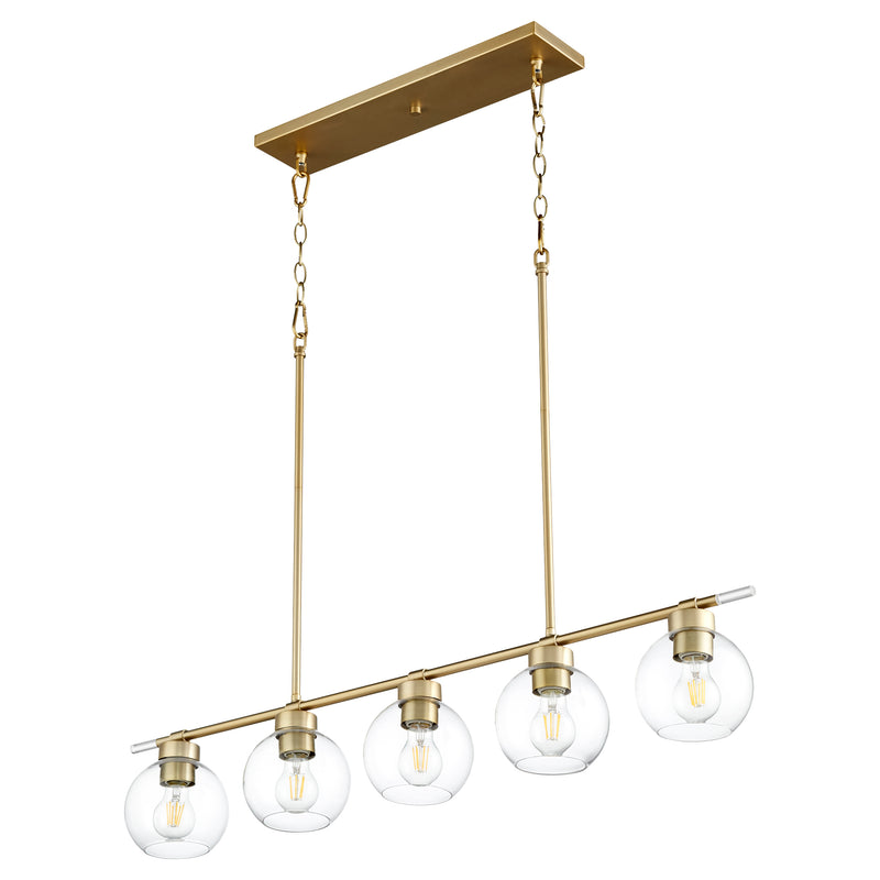 Quorum Home Quorum - 6617-5-80 - Five Light Pendant - Aged Brass