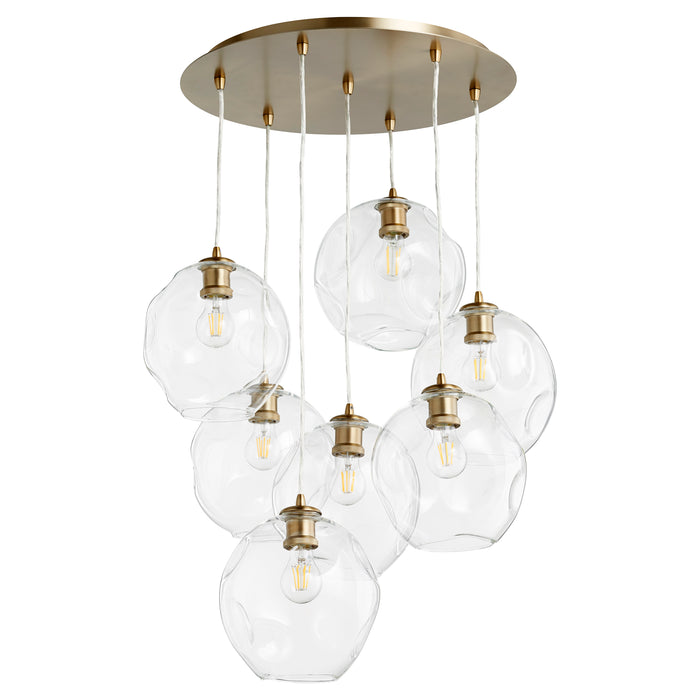 Quorum Home Quorum - 67-80 - Seven Light Pendant - Aged Brass