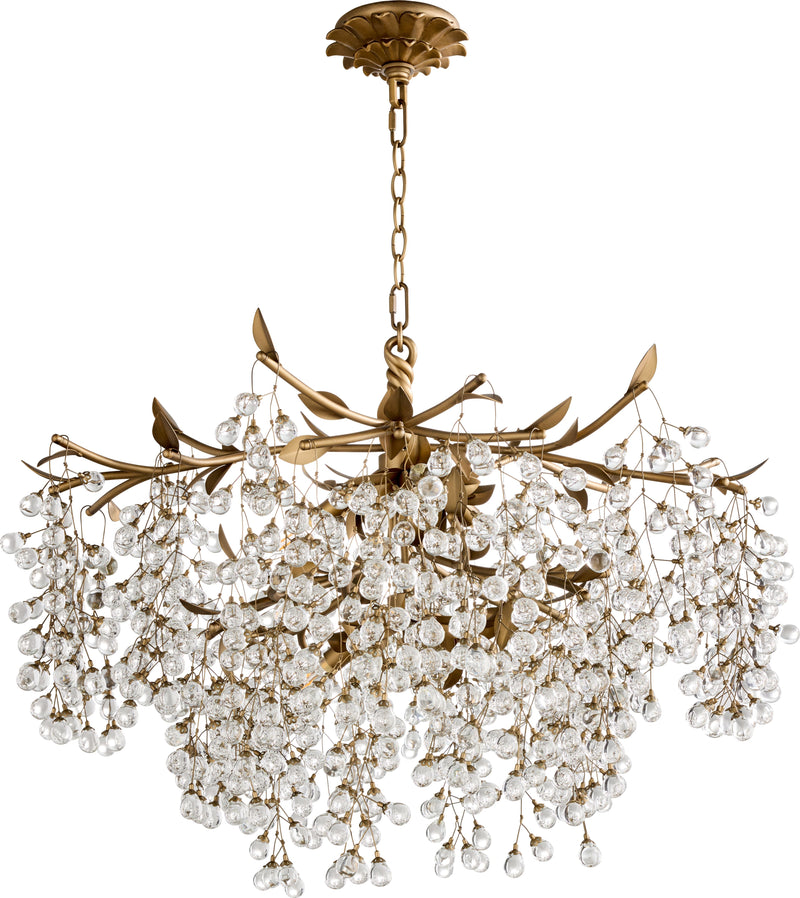 GLICINA 6 Light Chandelier - Natural Brass