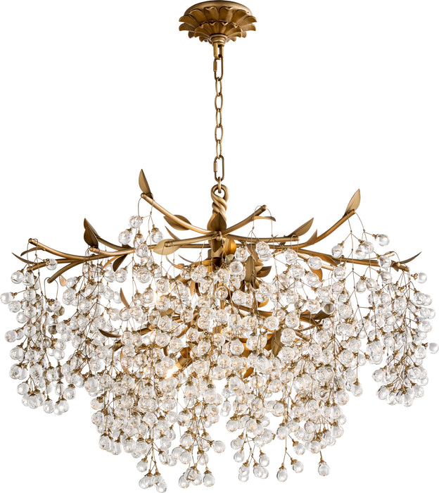 GLICINA 6 Light Chandelier - Natural Brass