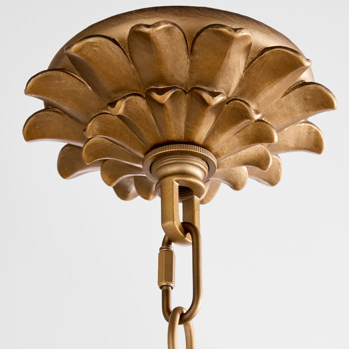 GLICINA 6 Light Chandelier - Natural Brass