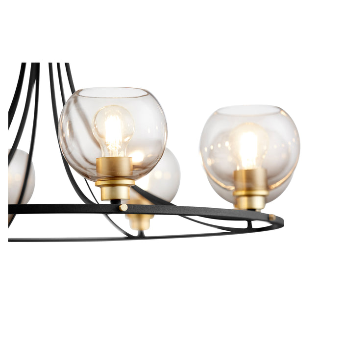 Quorum Home Quorum - 672-8-6980 - Eight Light Chandelier - Textured Black w/ Aged Brass