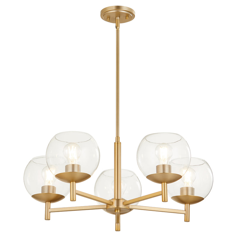 Quorum Home Quorum - 678-5-80 - Five Light Chandelier - Aged Brass