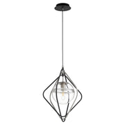 Quorum Home Quorum - 6802-6965 - One Light Pendant - Textured Black w/ Satin Nickel