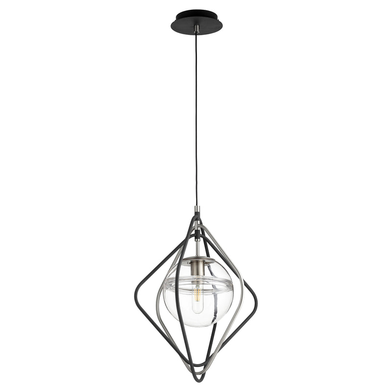 Quorum Home Quorum - 6802-6965 - One Light Pendant - Textured Black w/ Satin Nickel