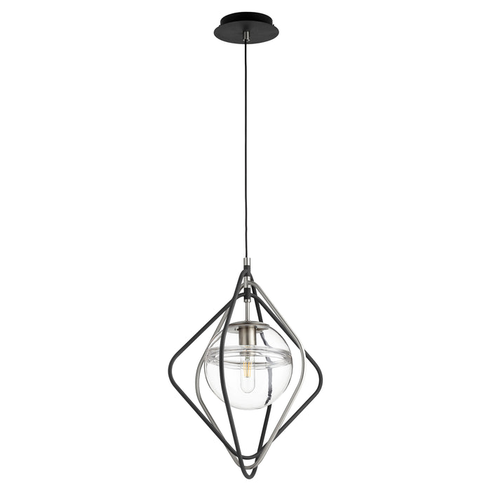 Quorum Home Quorum - 6802-6965 - One Light Pendant - Textured Black w/ Satin Nickel