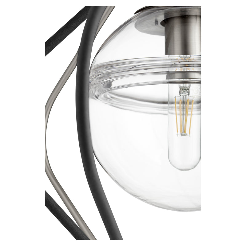 Quorum Home Quorum - 6802-6965 - One Light Pendant - Textured Black w/ Satin Nickel