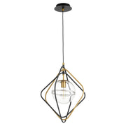 Quorum Home Quorum - 6802-6980 - One Light Pendant - Textured Black w/ Aged Brass