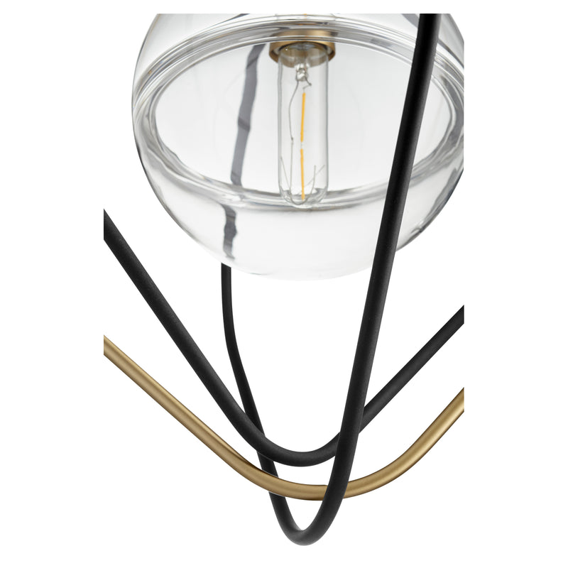 Quorum Home Quorum - 6802-6980 - One Light Pendant - Textured Black w/ Aged Brass