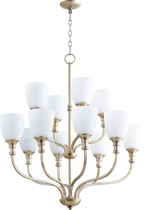 Richmond 12 Light Chandelier - Aged Silver Leaf
