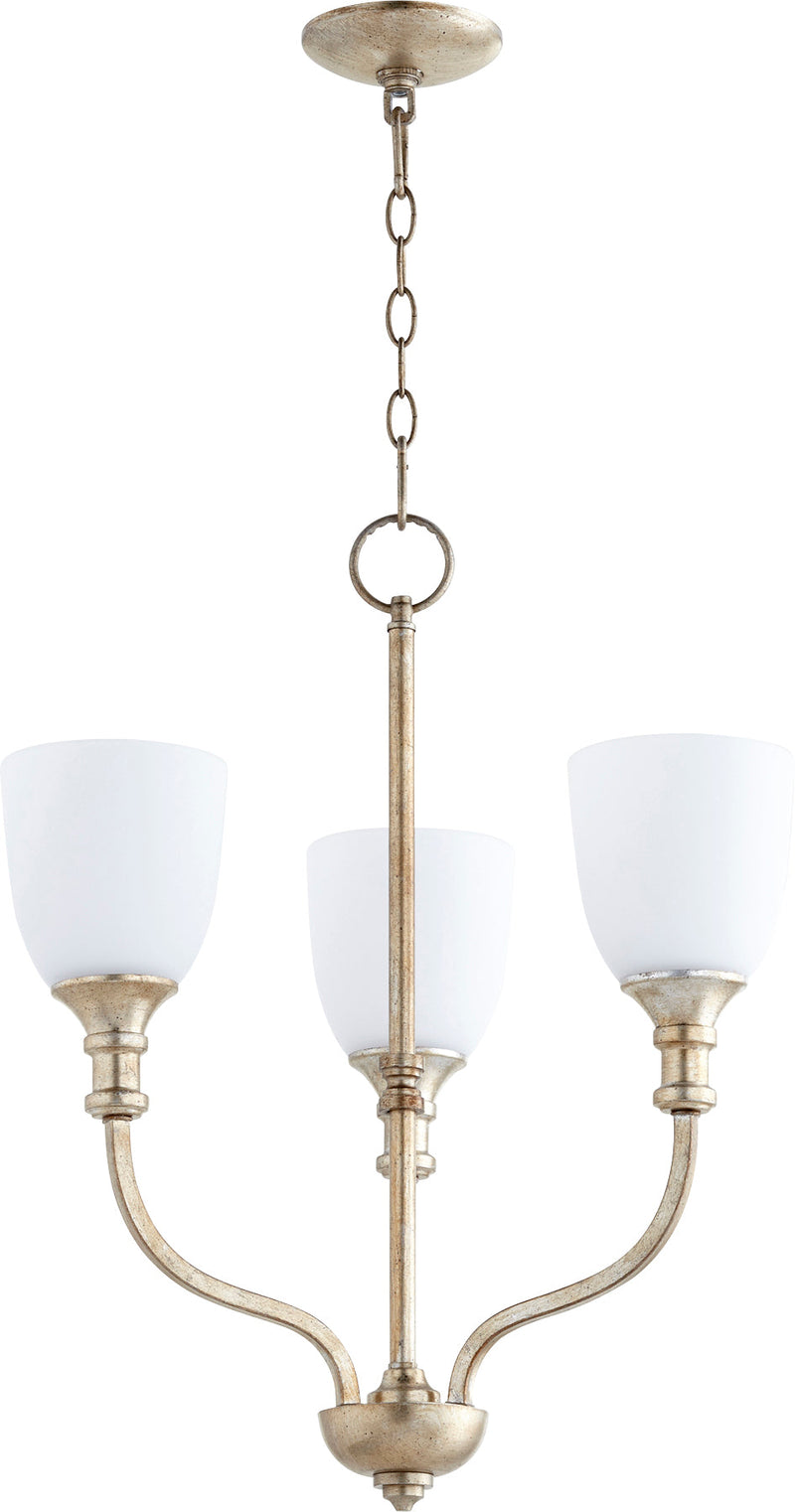 Richmond 3 Light Chandelier - Aged Silver Leaf