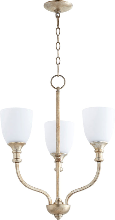 Richmond 3 Light Chandelier - Aged Silver Leaf