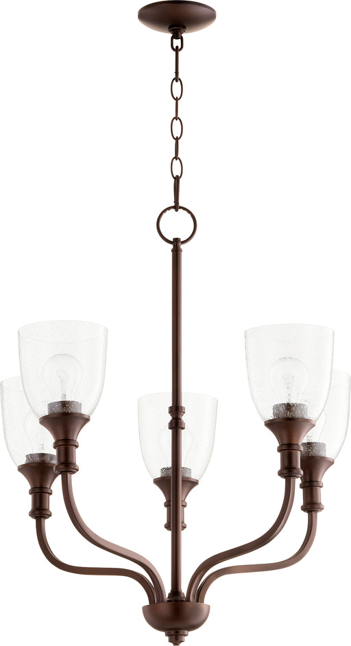 Quorum Home Quorum - 6811-5-186 - Five Light Chandelier - Oiled Bronze w/ Clear/Seeded