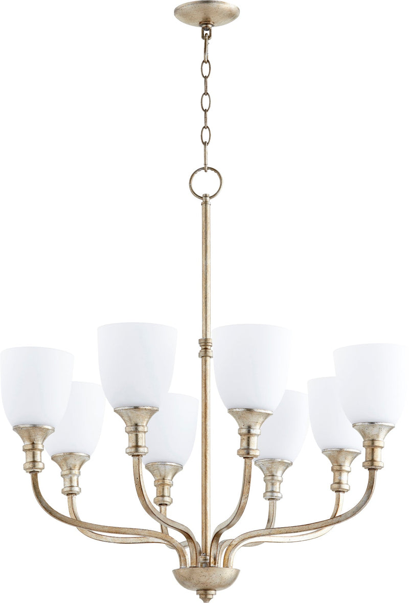 Richmond 8 Light Chandelier - Aged Silver Leaf