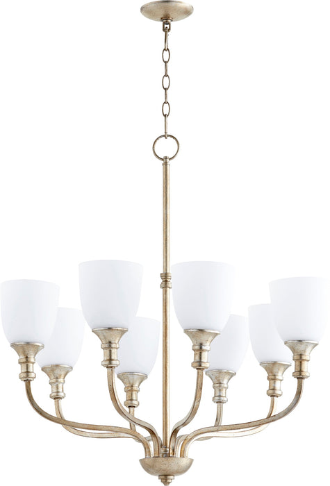 Richmond 8 Light Chandelier - Aged Silver Leaf