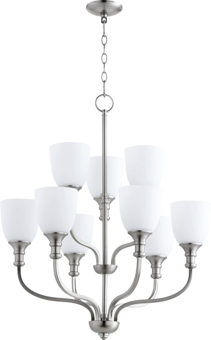 Richmond 9 Light Chandelier - Satin Nickel