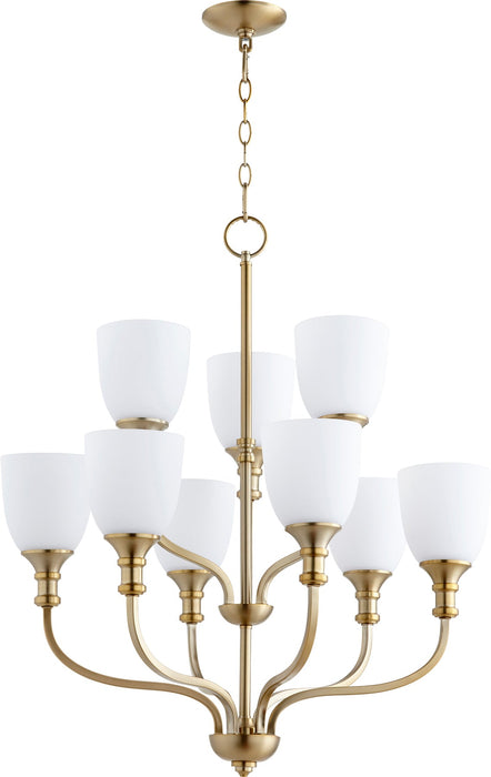 Richmond 9 Light Chandelier - Aged Brass