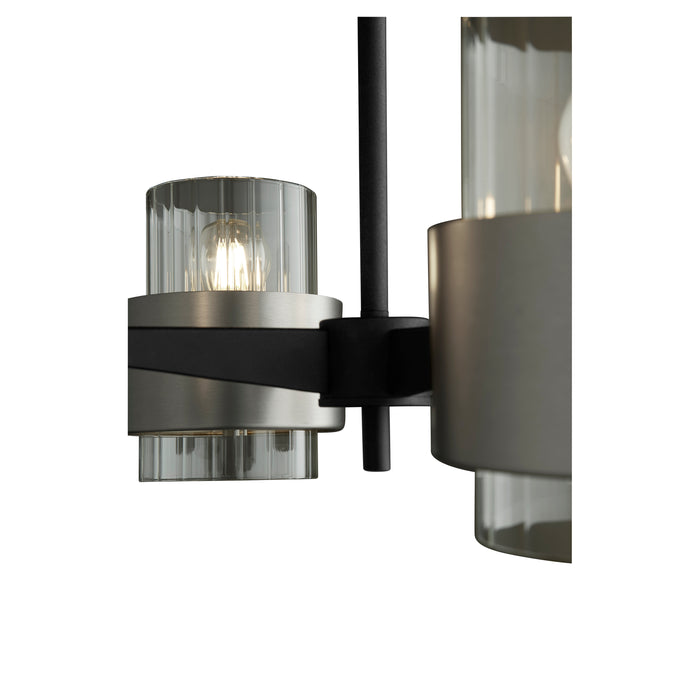 Quorum Home Quorum - 683-4-6965 - Four Light Chandelier - Textured Black w/ Satin Nickel
