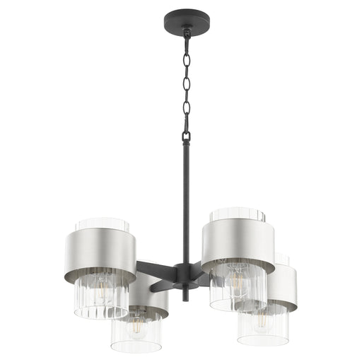 Quorum Home Quorum - 683-4-6965 - Four Light Chandelier - Textured Black w/ Satin Nickel