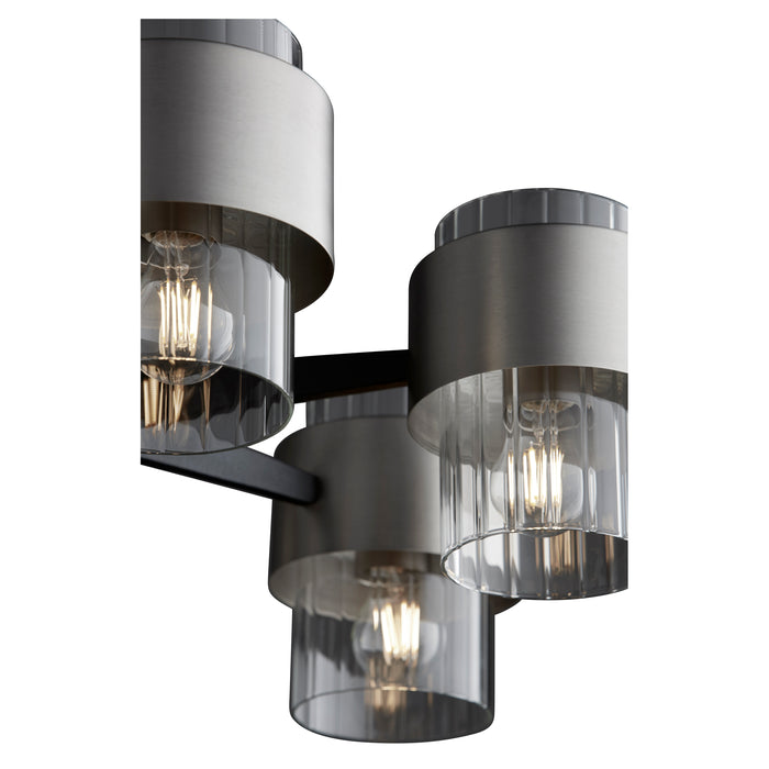 Quorum Home Quorum - 683-6-6965 - Six Light Chandelier - Textured Black w/ Satin Nickel