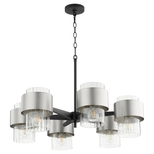 Quorum Home Quorum - 683-6-6965 - Six Light Chandelier - Textured Black w/ Satin Nickel