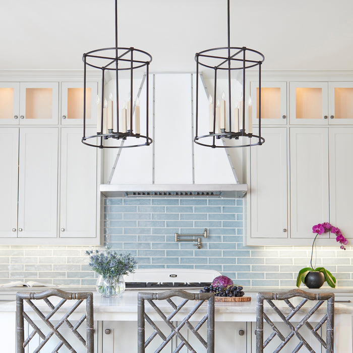 Quorum Home Quorum - 686-6-69 - Six Light Entry Pendant - Textured Black