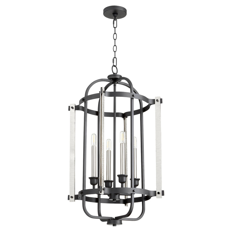 4 Light Entry W/Stn - Textured Black