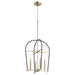 Quorum Home Quorum - 687-4-6980 - Four Light Entry Pendant - Textured Black w/ Aged Brass