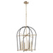 Quorum Home Quorum - 687-6-6980 - Six Light Entry Pendant - Textured Black w/ Aged Brass