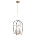 Quorum Home Quorum - 687-6980 - Four Light Entry Pendant - Textured Black w/ Aged Brass