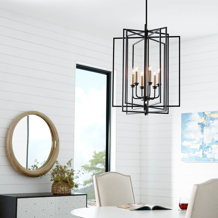 Quorum Home Quorum - 688-6-69 - Six Light Entry Pendant - Textured Black