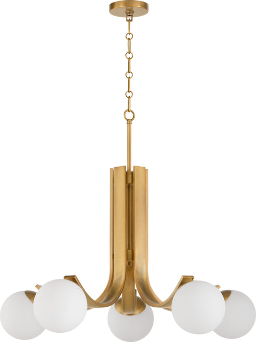 CESTA 5 Light Chandelier - Brushed Brass