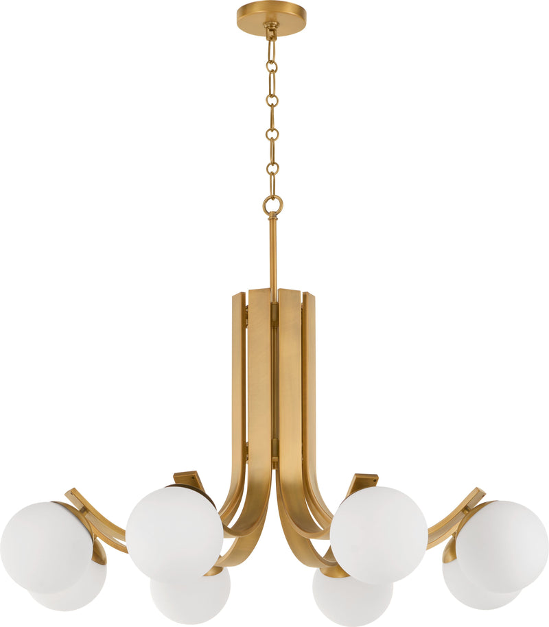 CESTA 8 Light Chandelier - Brushed Brass