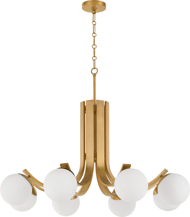 CESTA 8 Light Chandelier - Brushed Brass
