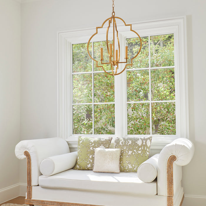 Quorum Home Quorum - 6942-4-74 - Four Light Entry Pendant - Gold Leaf