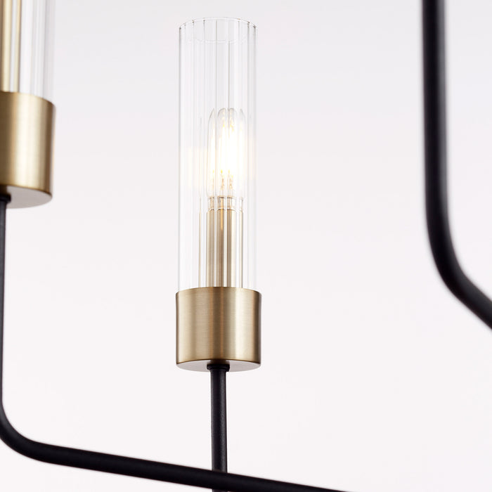 Quorum Home Quorum - 695-6-6980 - Six Light Chandelier - Textured Black w/ Aged Brass