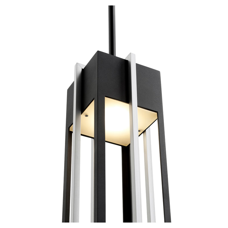 Quorum Home Quorum - 712-18-69 - LED Outdoor Pendant - Textured Black w/ Brushed Aluminum