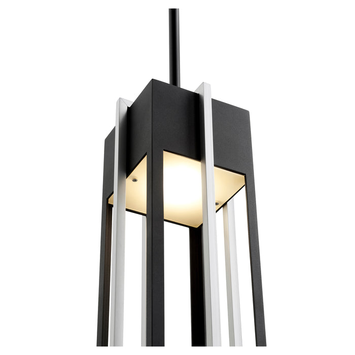 Quorum Home Quorum - 712-18-69 - LED Outdoor Pendant - Textured Black w/ Brushed Aluminum