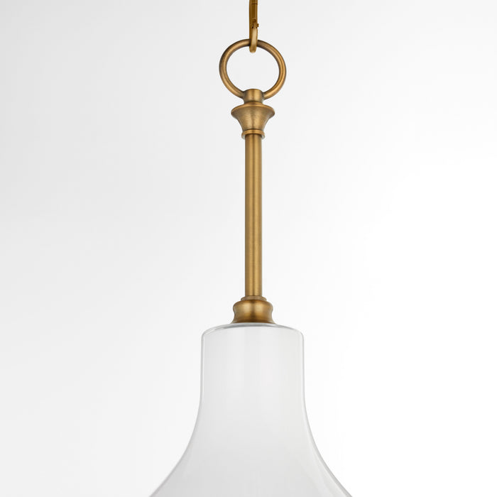 TILBROOK 14” 1 Light Case Glass Pendant - Brushed Brass