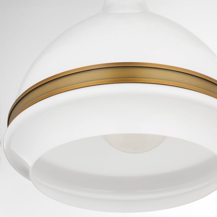 TILBROOK 14” 1 Light Case Glass Pendant - Brushed Brass