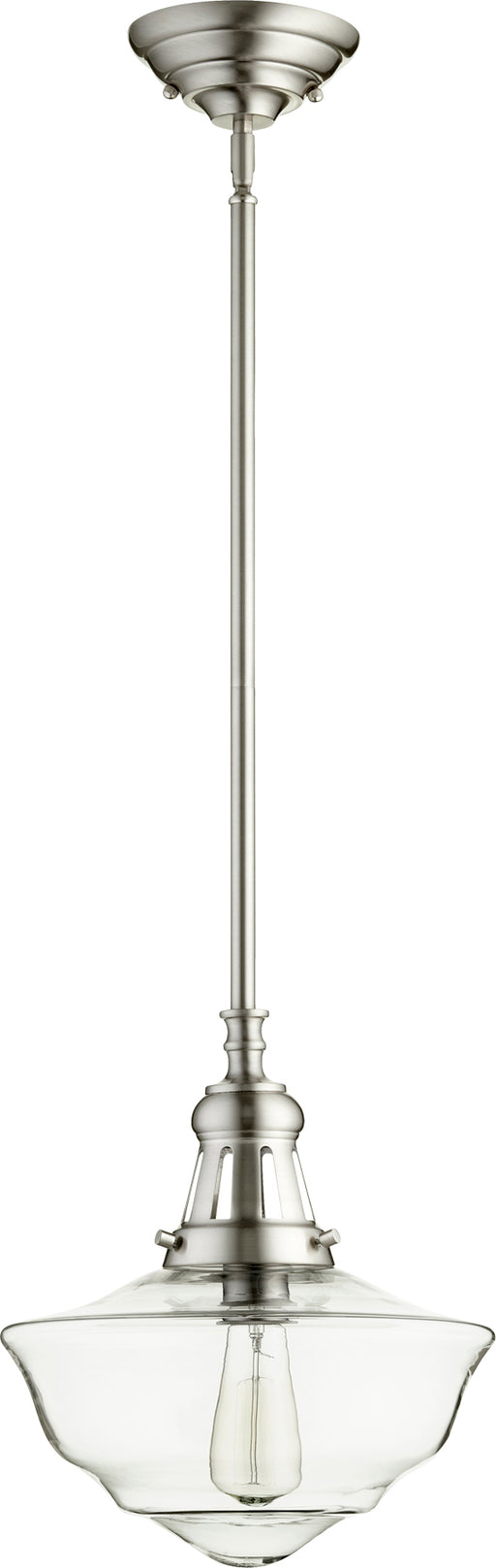 Quorum Home Quorum - 801-12-65 - One Light Pendant - Satin Nickel w/ Clear