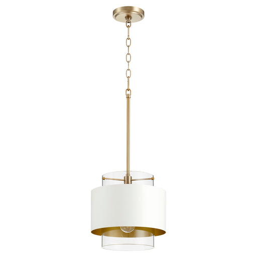 Quorum Home Quorum - 8012-0880 - One Light Pendant - Aged Brass w/ Studio White