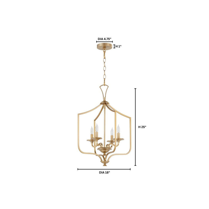 MARYSE 4 Light Entry - Aged Brass