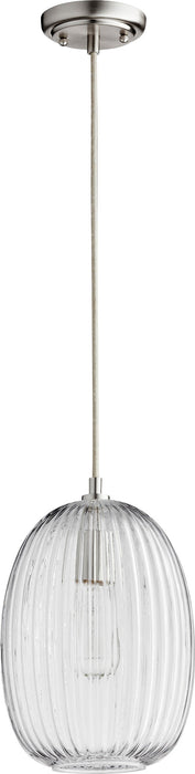 8.5" Clear Glass Pendant - Satin Nickel